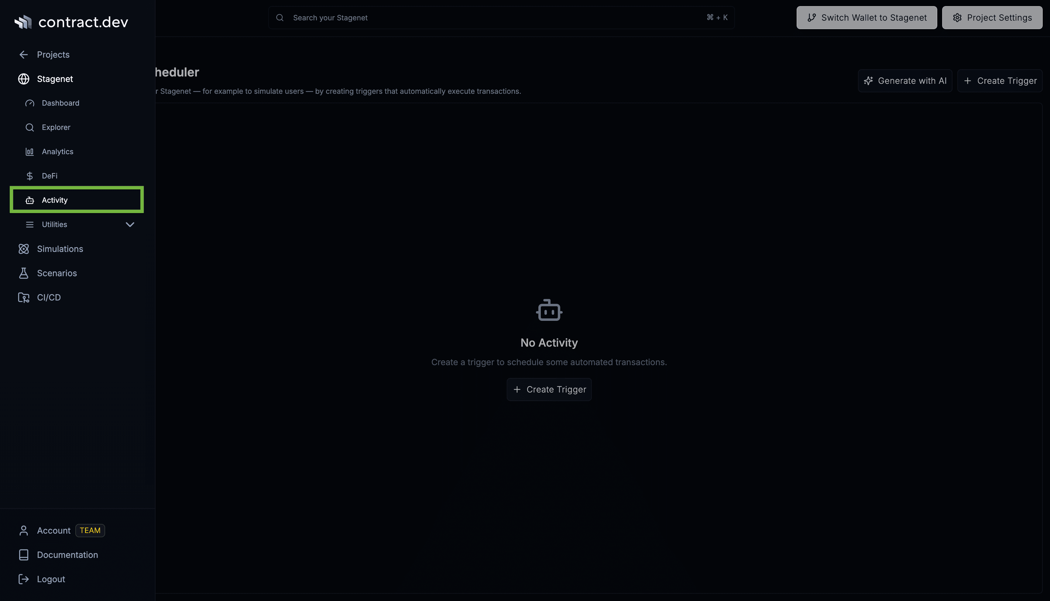 Activity Sidebar Navigation