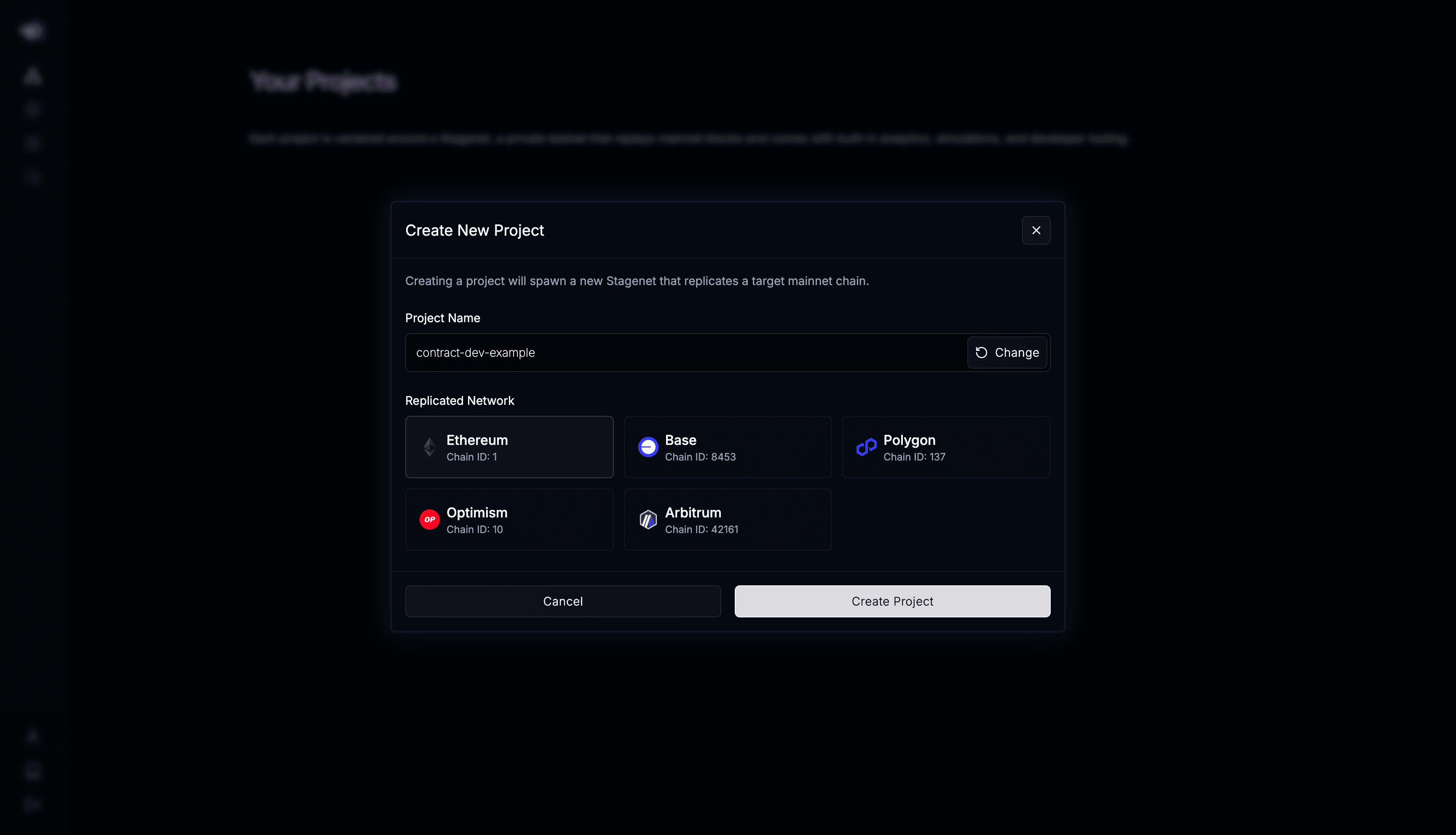 Create Project Modal