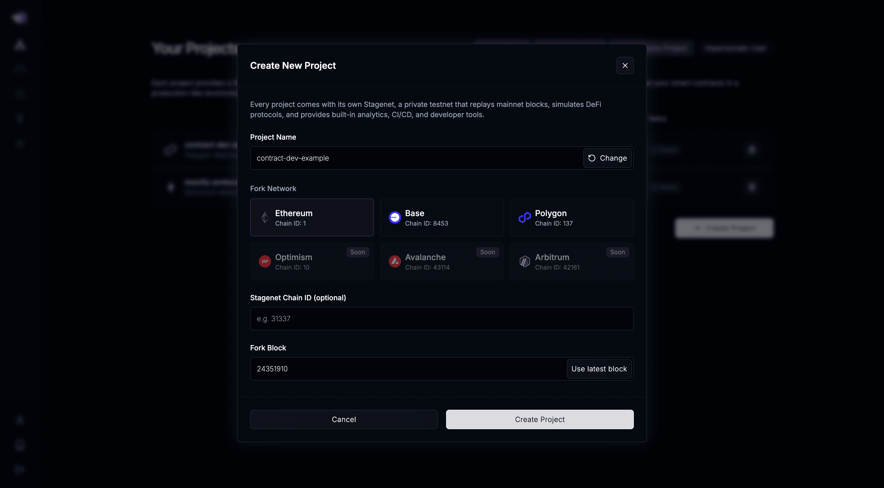 Create Project Modal